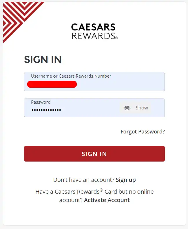 Caesars Rewards Sign In