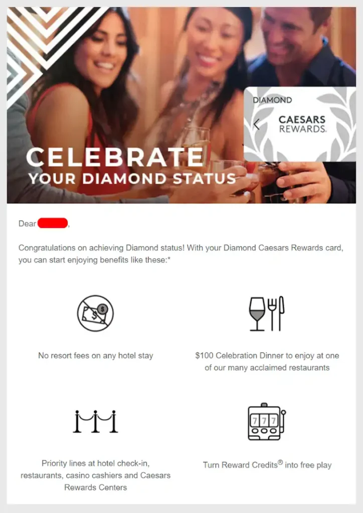 Caesars Total Rewards Diamond Tier